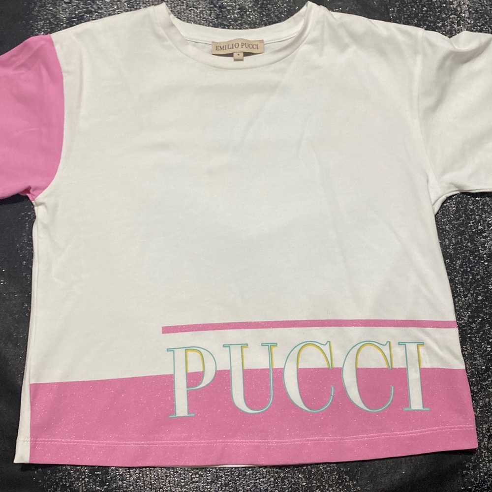 Size 8 little girl Emilio Pucci shirt Size 12 Emilio Pucci tights